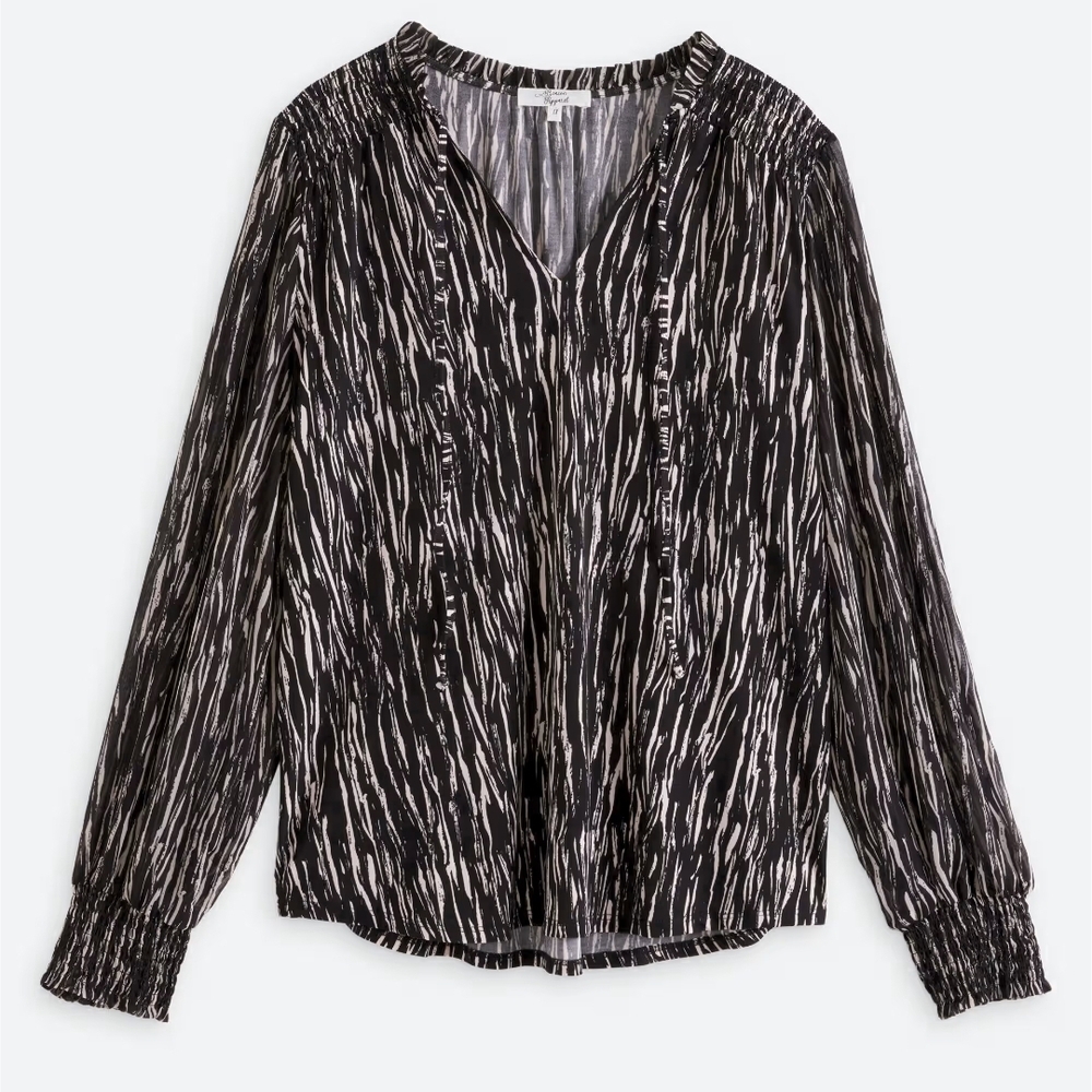 Elegant Black and White Women's Blouse